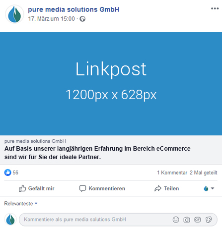 Link Post Größe