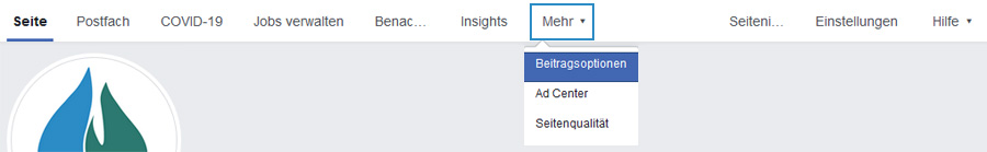 Facebook Beitragsoption