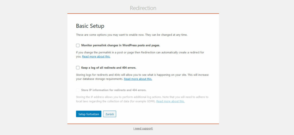 "Redirection" Setup