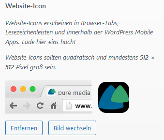 eingesetztes Website-Icon